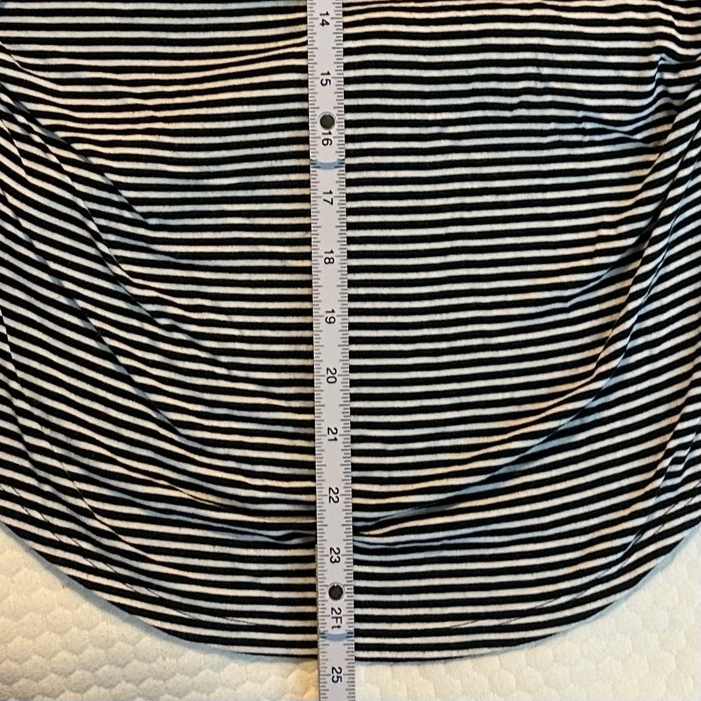Clearance White House Black Market Black and White Striped Fitted Ruched Blouse - Picture 5 of 9